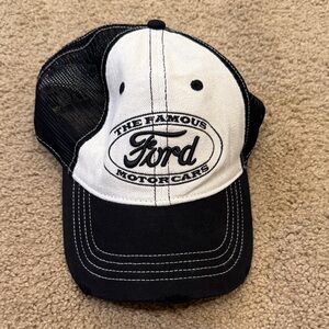 Ford Black and White Patch Logo Trucker Hat